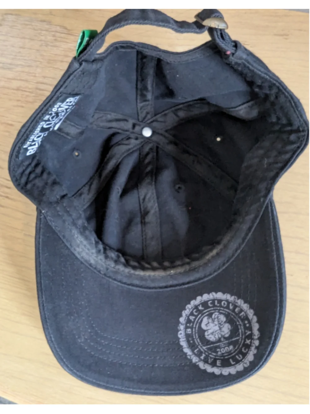 Black Clover Women's Black Baseball Cap with Green Shamrock Live Lucky Golf